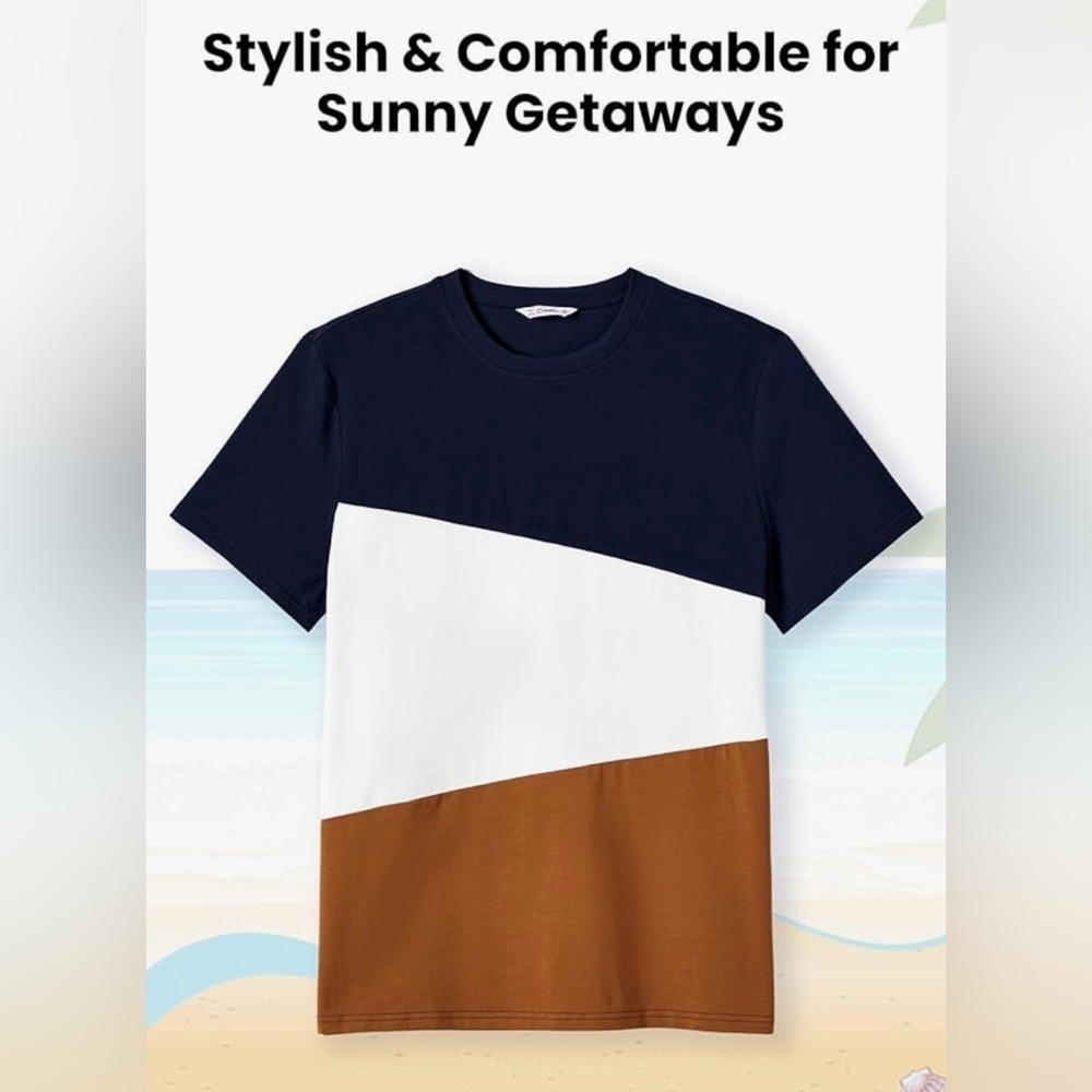 PatPat Men’s ColorBlock Short Sleeve Tee - Picture 4 of 8